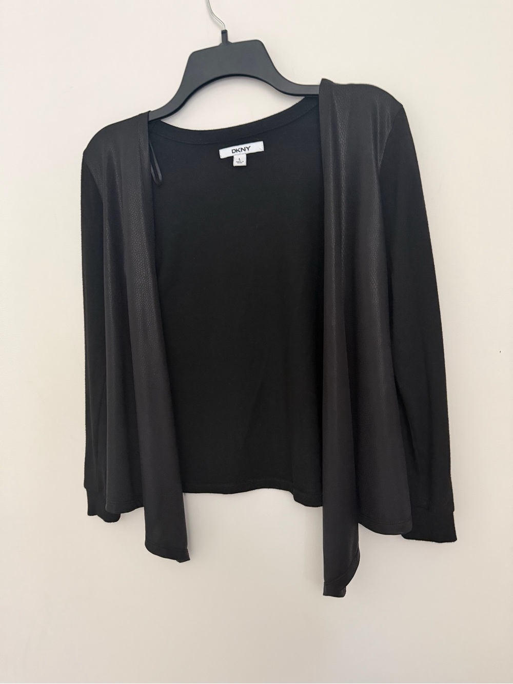 DKNY Black Open-Front Women's Cardigan
